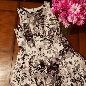 Black, White, Grey floral dress